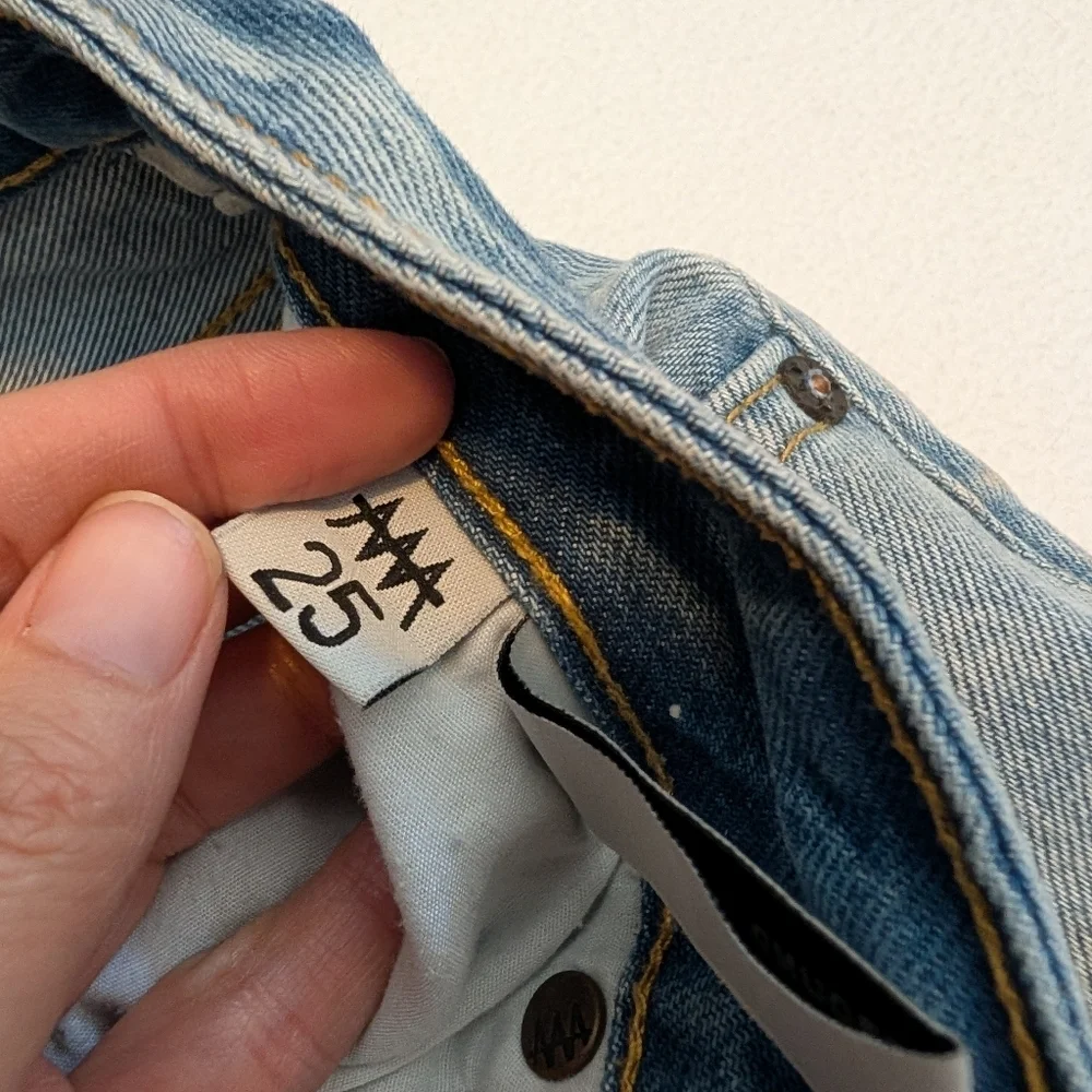 Ziggy ZGY Denim Mid-rise Relaxed Straight Leg Jeans w/ Distressing Size 25 - Picture 4 of 8